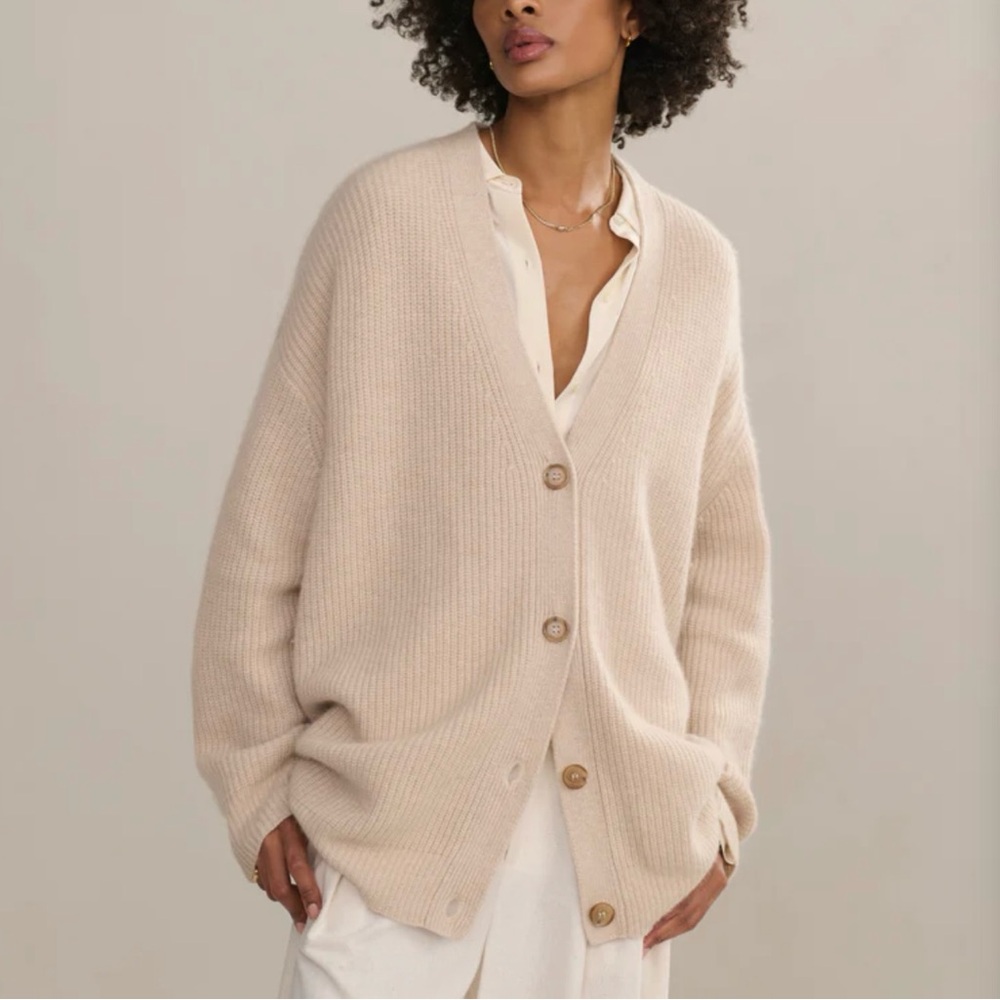 Jenni Kayne Cashmere Cocoon Cardigan Oatmeal size XS